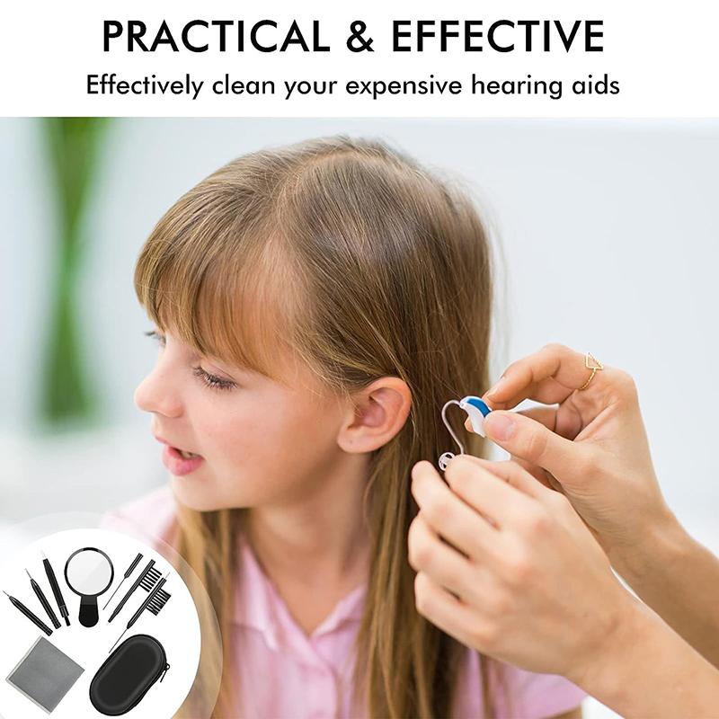 1 Set Hearing Aid Cleaning Tool Hearing Aids Cleaning Kit Brush Vent Cleaner Cleaning Wire With Magnet And Wax Loop Cleaning Set