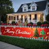 Christmas Decoration Red Background Holiday Banner Seasonal Banner Eye-catching Christmas Party Banner For Indoor Decor Home
