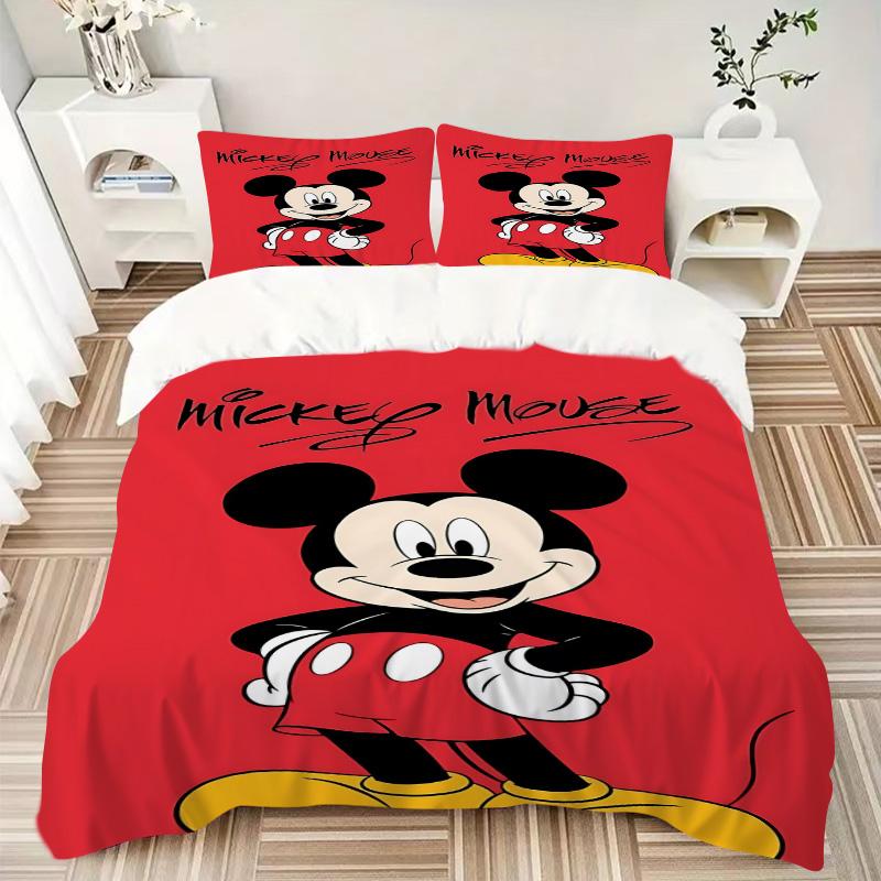 Mickey Mouse Iconic Artwork Print 3Pcs Bedding Setduvet Cover With 2 Bedropillowcase Home Birthday Gift