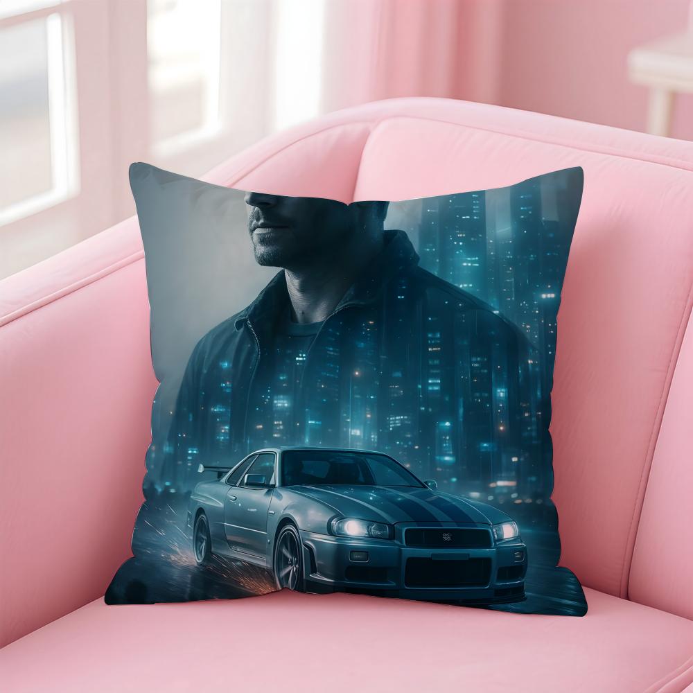Film FFast Furious Cushion Cover Pillow Case Ultra Soft Skin Friendly Fabric Cloud Like Comfort Concealed Zipper
