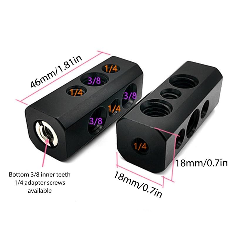Universal Camera Hot Shoe Mount Adapter with MultiPorts for Tripods Aluminum Camera Tripod Hot Shoe Adapter Conversion