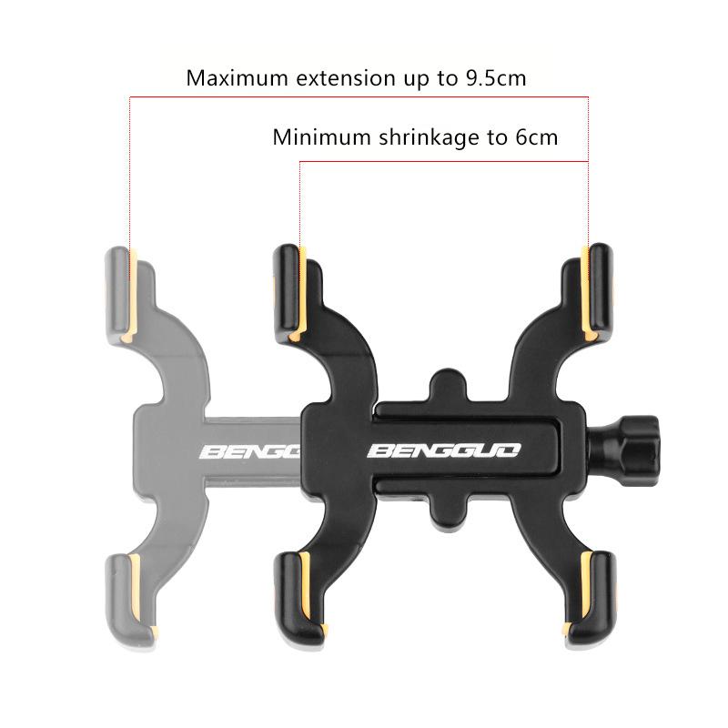 Bicycle Phone Holder Aluminium Alloy Mobile Phone Stand 360 Degrees Rotating Adjustable Handlebar Bracket