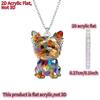 1 pieza Colgante de Perro Yorkshire Acrílico Plano 2D, Collar en Y de Moda Cadena para Suéter para Mujeres - Regalo de Cumpleaños Festivo
