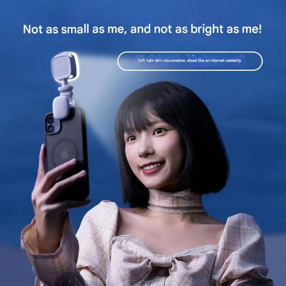 3 Color Light Portable LED Selfie Light Adjustable Brightness Mini LED Flashes  Laptop