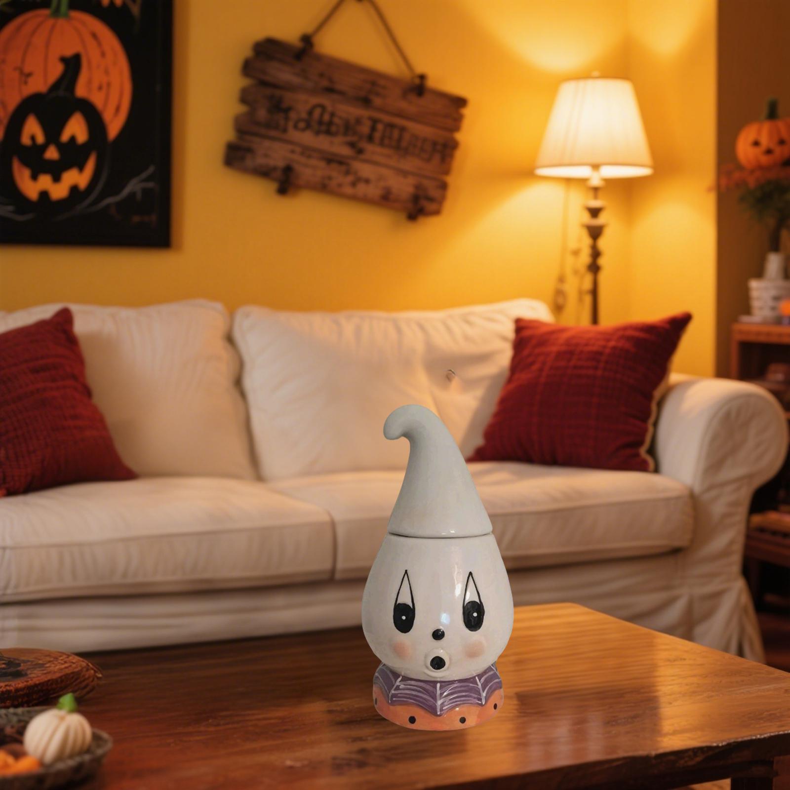 

Retro Halloween, Halloween Jars, Which Can Hold , Snacks, Popcorn, Etc., With Blue-purple/orange Polka Dot Patterns One Size