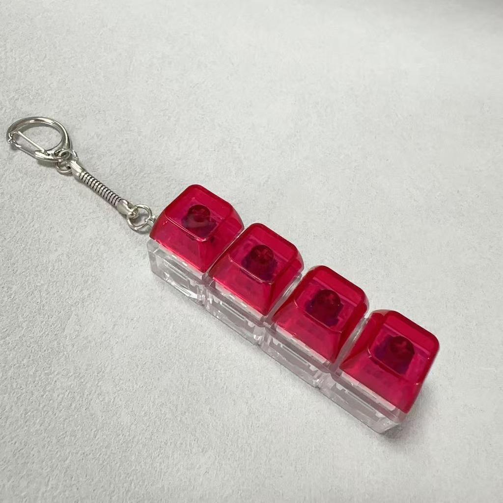 4-Key Decompression Button, Shaft Tester, Keychain Pendant, Fingertip Press And Decompress, Luminous Toy Fingertip Button