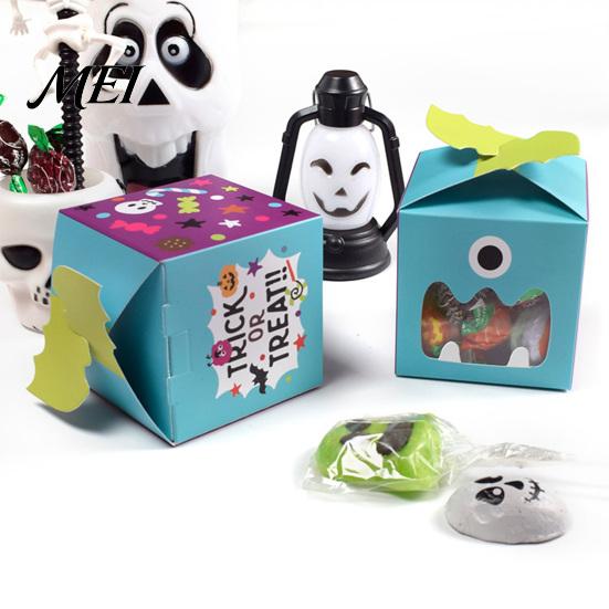 Holiday Chocolate Boxes Cute Halloween Treat Boxes, Party Candy for Cookie Goodie Snack Foldable Cardboard Gift Packaging, Small Container Kids Trick
