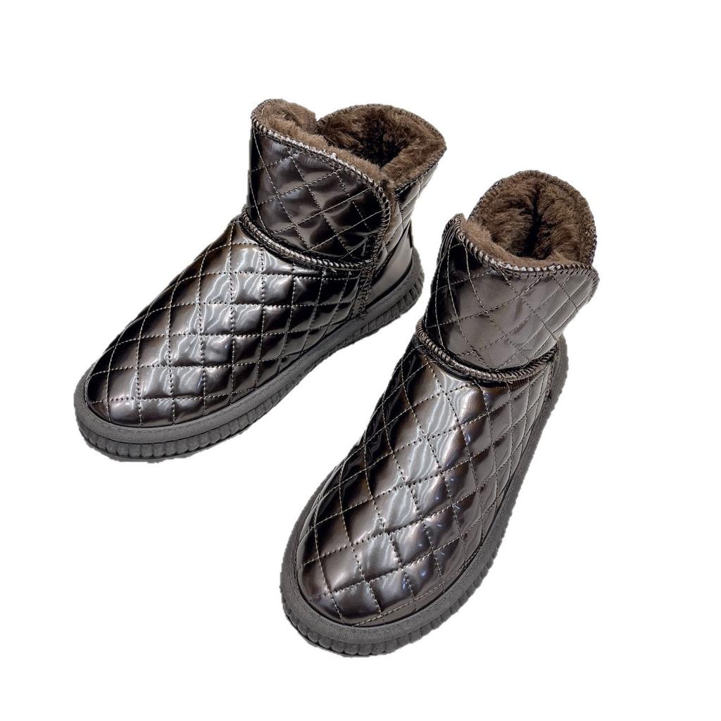 Fashion Winter Waterproof Keep Warm Women'S Ankle Snow Boots Fashionable Sweet Beige Outdoor Thickened Plush Platform Cotton Shoes