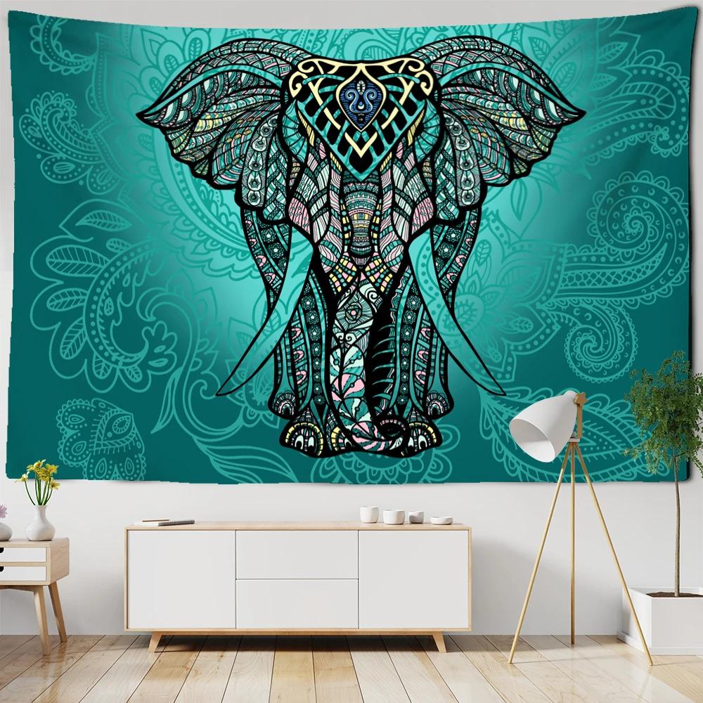 India Mandala Tapestry Elephant Buddha Aesthetic Wall Hanging Print Boho Decor Vintage Ation Psychedelic Home  Room