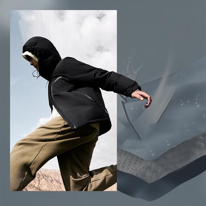 Li Ning CF Water Series Letter Zipper Down Jacket Men Jacket Black AYMT283-1