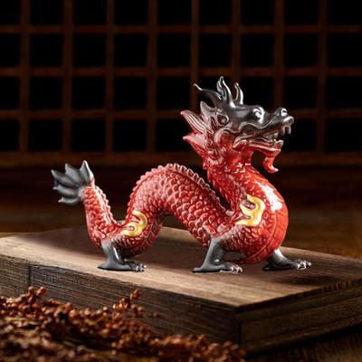 Chinese Traditional Porcelain Dragon Statue, Spring Festival Decoration, Statue for