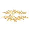 2Pairs Gold Embroidery  Lace Motif Flower  Crafts