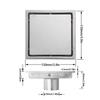 Square Bathroom Water Outlet in Grade 304 Steel, Shower Fixture for Directing Water toward the Drain Line Opening Area