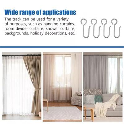 20Pcs New Drape Hook Pin Drapery Metal Curtain Track Hooks Silver Shower Curtain Shower Curtain Hanger