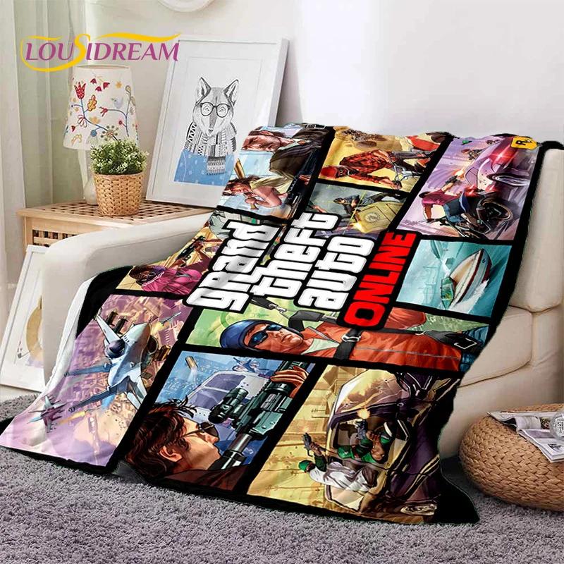 GTA Game Grand Theft Auto Gamer Soft Blankets,Keep Warm Throw Blanket Comfortable Blanket for Picnic Beds Sofa Home Bedroom Gift