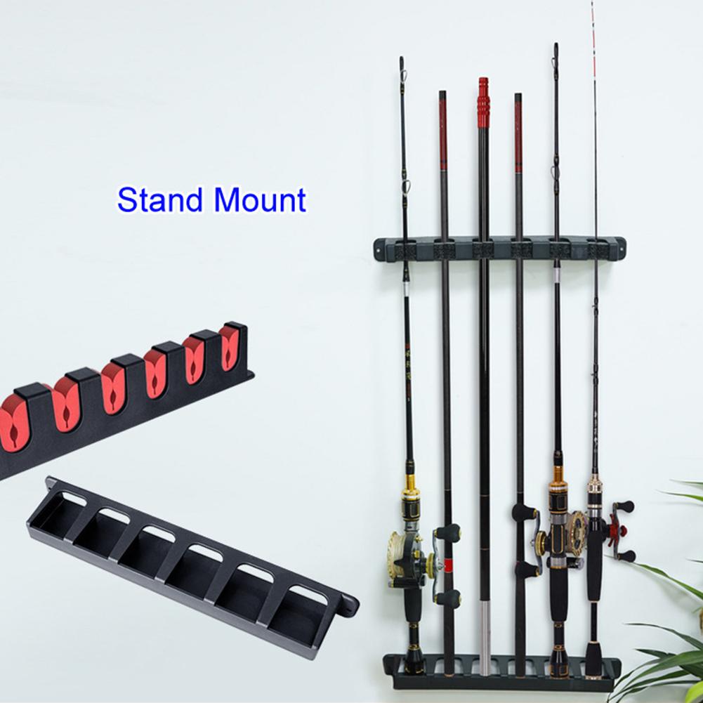 Fishing Rod Rack Simple Installation Wall/Vertical Mounted Fishing Pole Holder Stand Indoor Outdoor Accessories