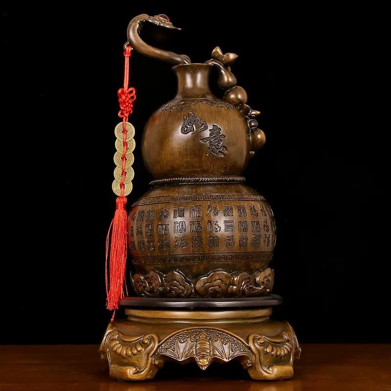 Home Decoration Accessories Baifu Ruyi Gourd Ornament Feng Shui Ornaments Gift for Store Opening 1pcs Resin Crafts