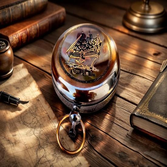 Handmade Brass Pocket Compass, Push Button, Ross London