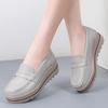 Ladies Platform Loafers Casual Elegant Black Red Grey Blue Leather Women Elevator Thick Sole Shake Shoe Plus Size