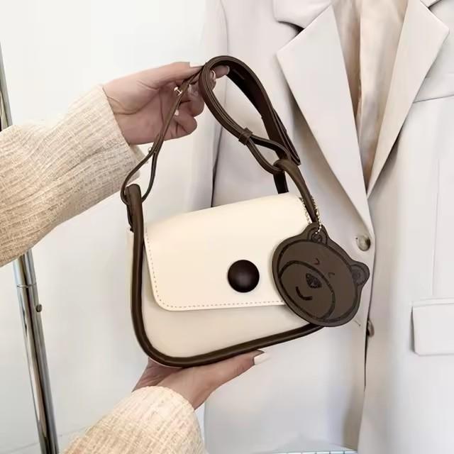 

Women s Vintage Solid Color PU Leather Underarm Shoulder Bag, Casual Small Crossbody Purse белый