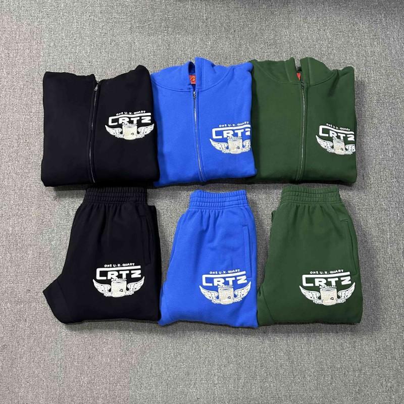 Croteiz Classic Printed Hooded Zip Sweatshirt Loose Fit Casual Wear Youth