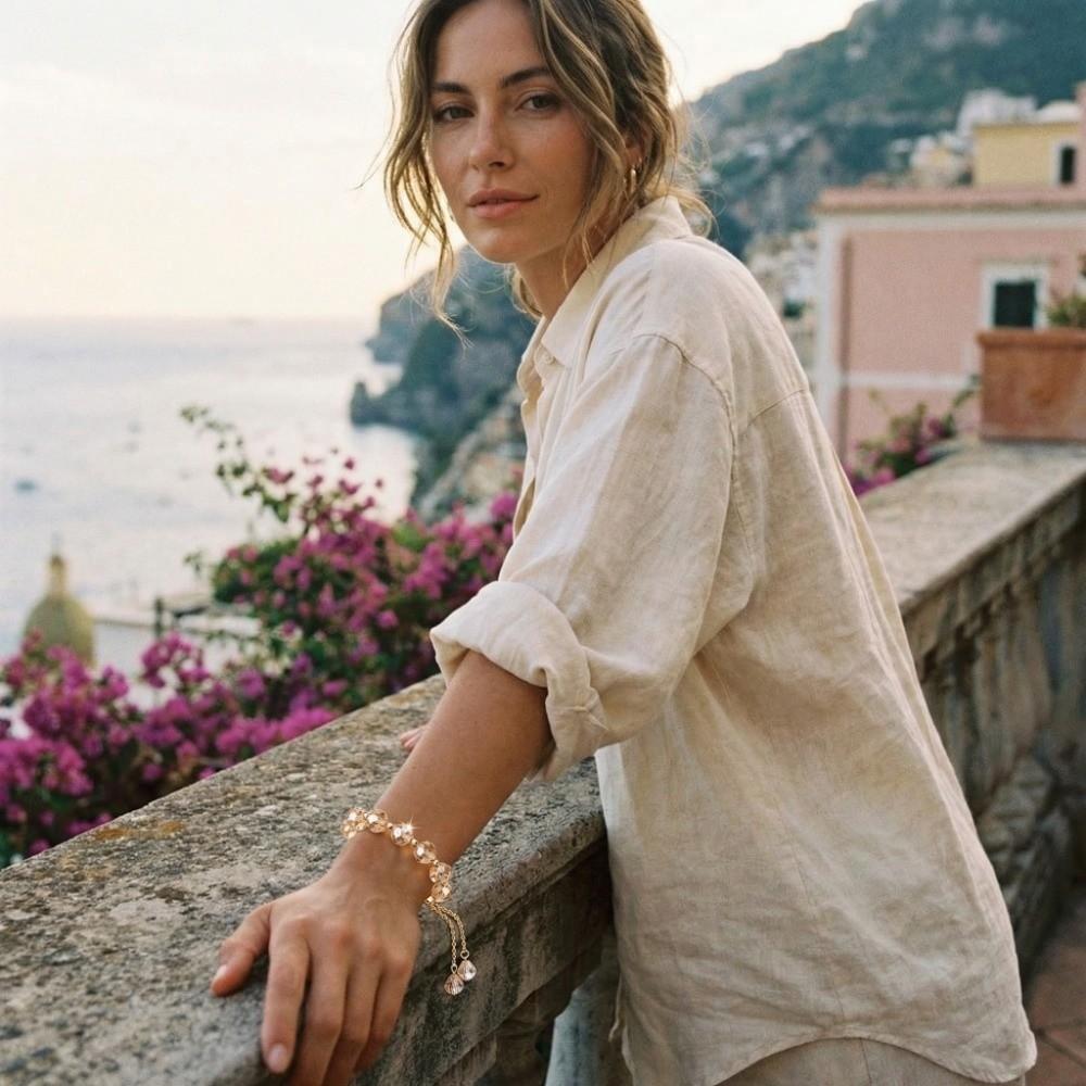 Shiny Crystal Stone Beads Bracelet Fashion Hand Chain New Elasticity Rope Bracelet Daily