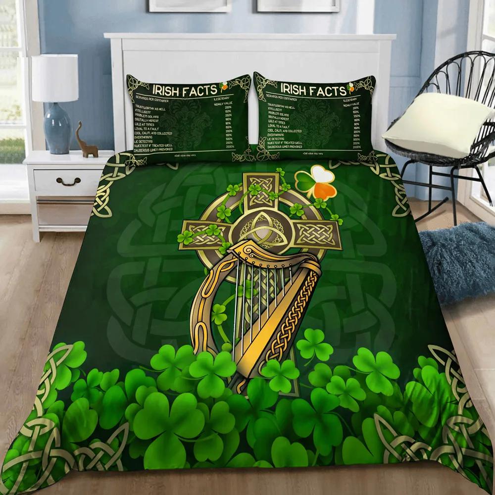 St. Patrick'S Day King Full Duvet Cover Green Lucky Clover Bedding Set Happy Cartoon Gnome Quilt Cover Polyester Comforter Cover