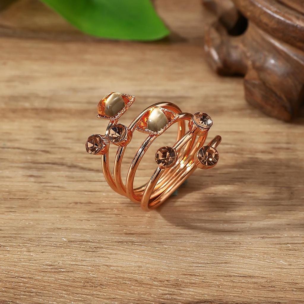 Trendy Crystal Geometric Scarf Buckle & Versatile Wrap Ring