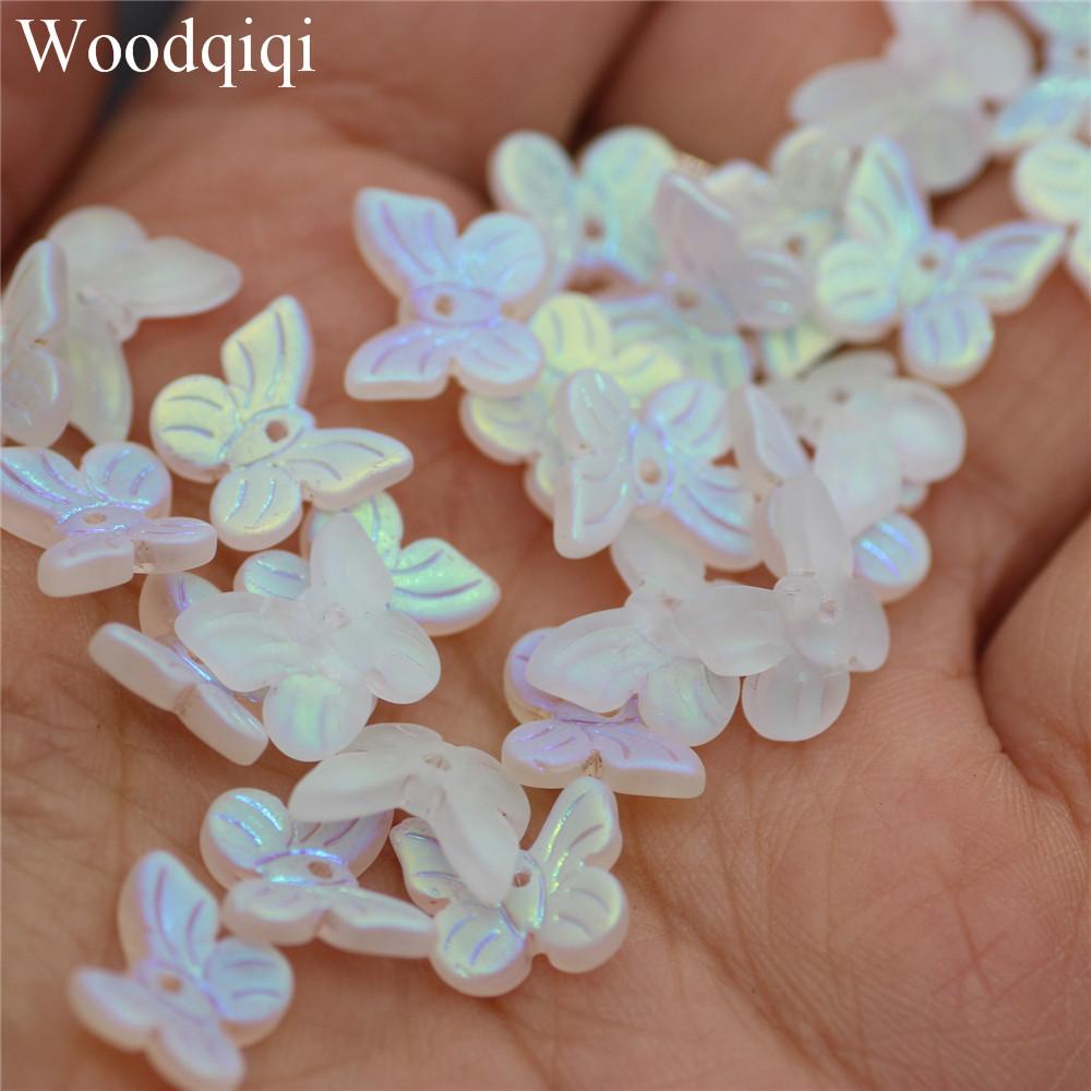 DW50 11mm 50 Stück/Los Schmetterling Farbverlauf Form Glasperlen Exquisite Perlen DIY Handgemachtes Armband Schmuck Material Zubehör