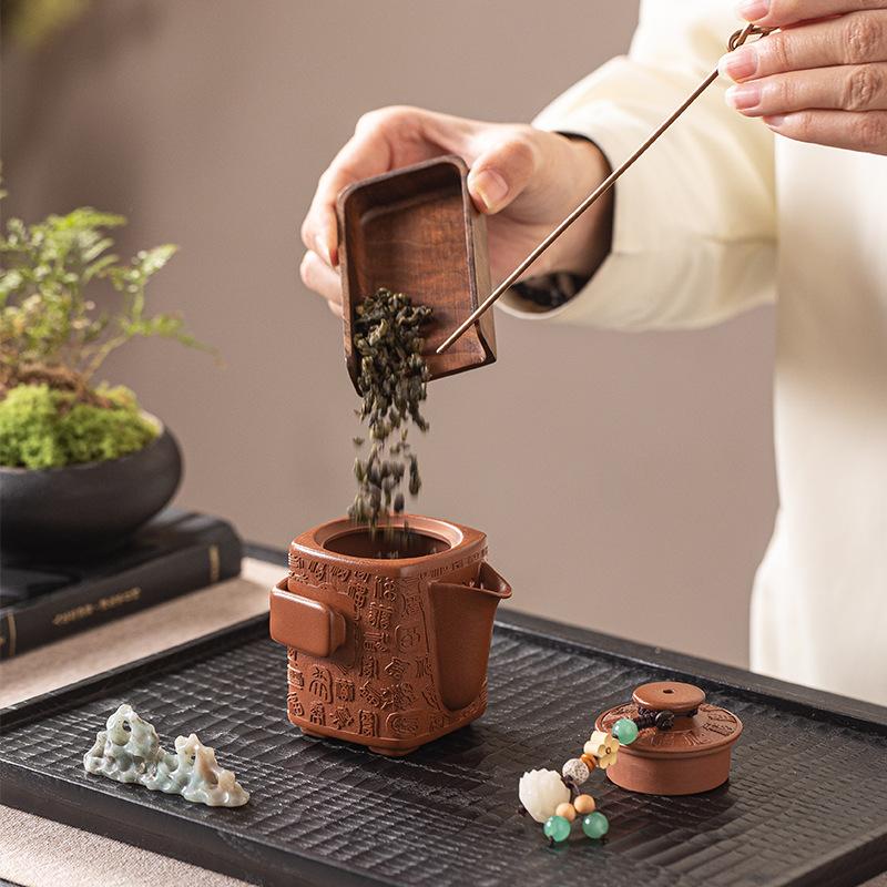 Hongyue Zisha Pot Baifu One Pot Two Cups Household Brewing Teapot Kung Fu Tea Set Small Set Tea Tea Cup Gift Box