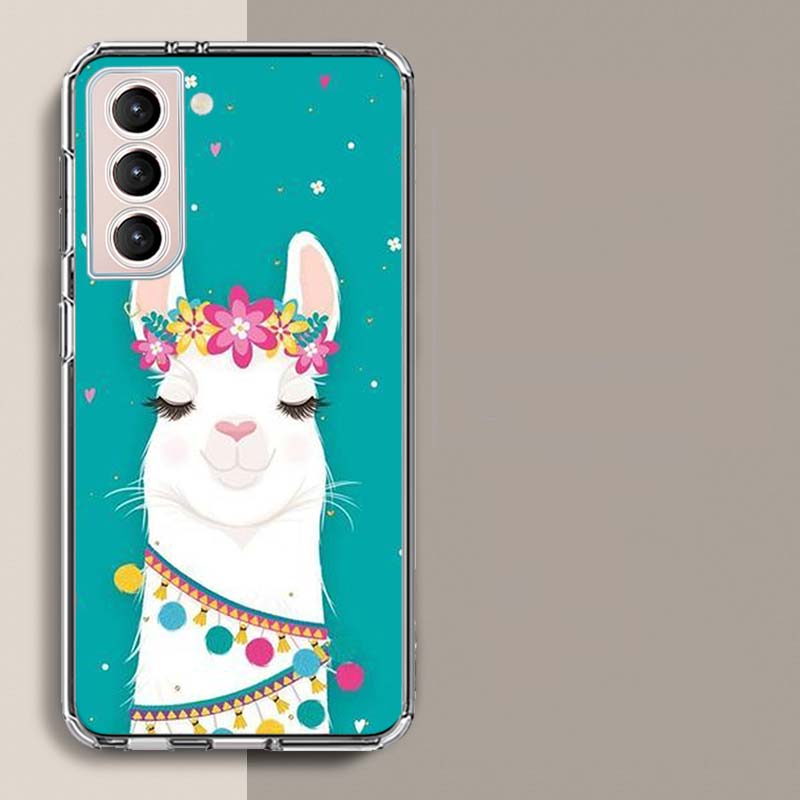 Cute, Naughty, Cool Alpaca Phone Case For Samsung S25+ Edge Galaxy S24 FE S23 Ultra Capa Shell S22+ S21 Plus S20 FE Cover Silico