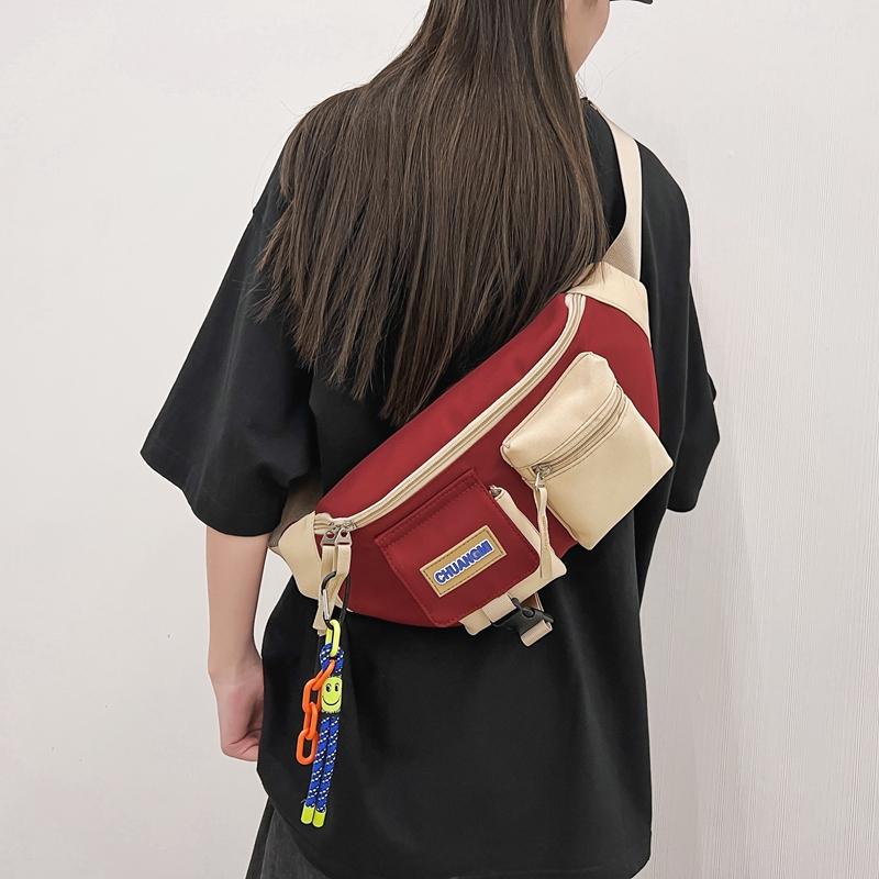 Fargeblokk Skulderveske Crossbody-veske Sports Brystveske Casual Liten Satchel-veske For Menn