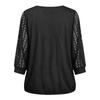 Women's Lace-Up Blouse, Loose Fit, Casual, Sheer Lace