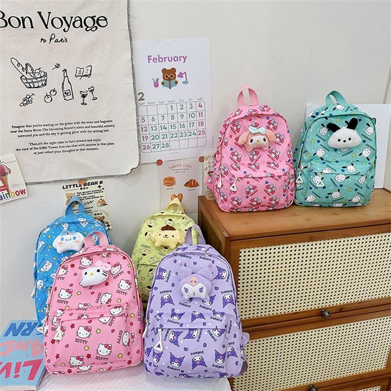 Cute Cartoon Sanrio Hello Kitty Children'S Backpack Large Capacity Student Schoolbag  Delicate Trendy Girly Boy Bag Gifts