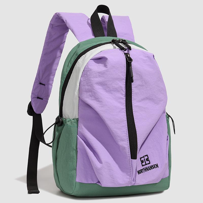 

Versatile Large Capacity Solid Color Student Backpack фіолетовий