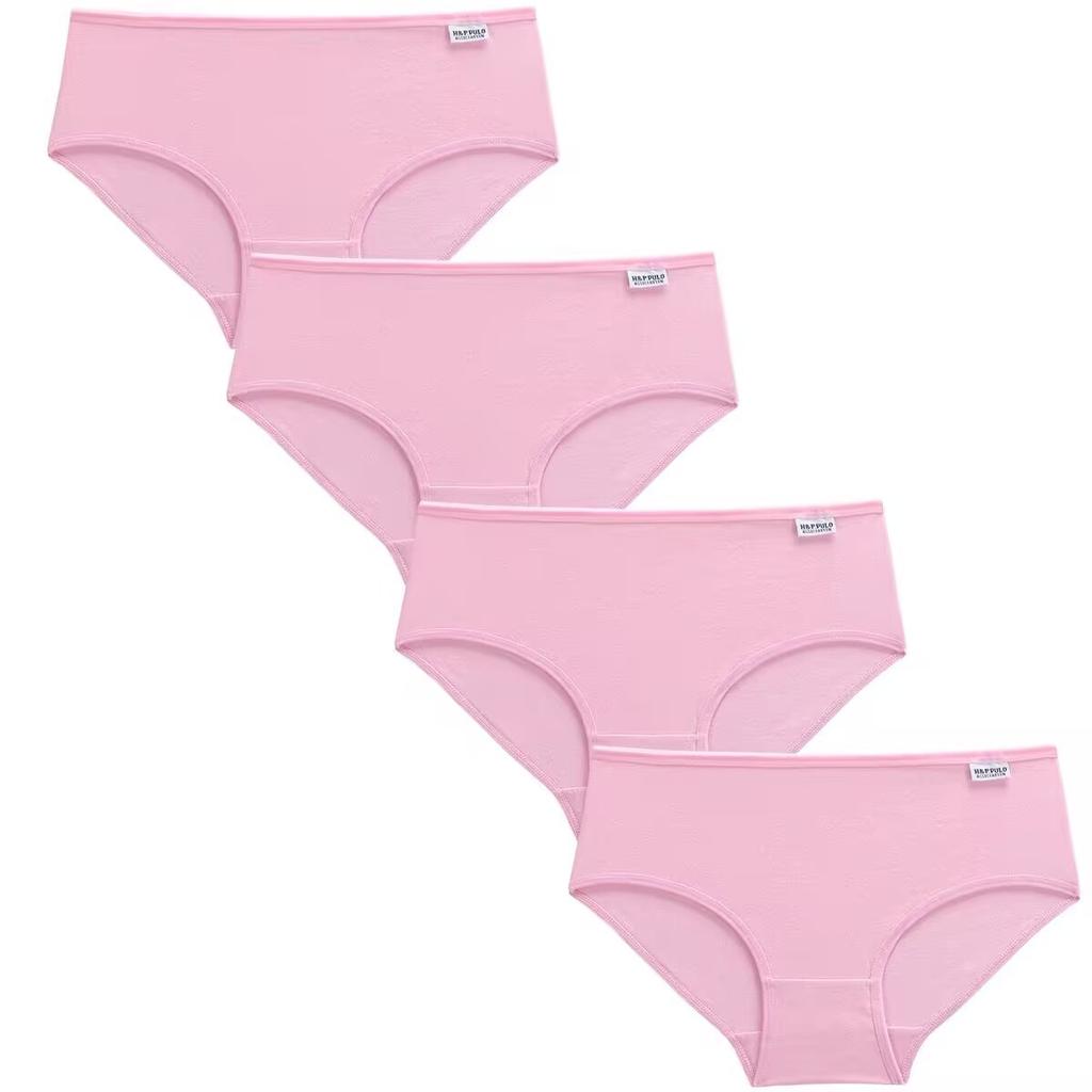 4Pcs/Lot Candy Color Kid Girls Panties Cotton Women's Panties 12-18 Years Old