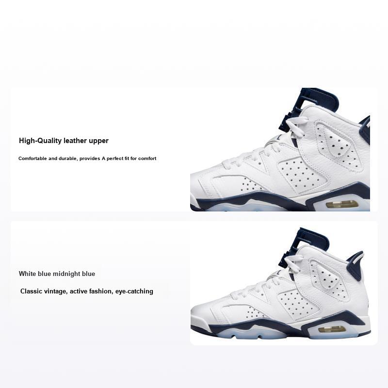 Кроссовки Air Jordan 6 Retro GS Midnight Navy 2022 Детские Белые 384665-141 40