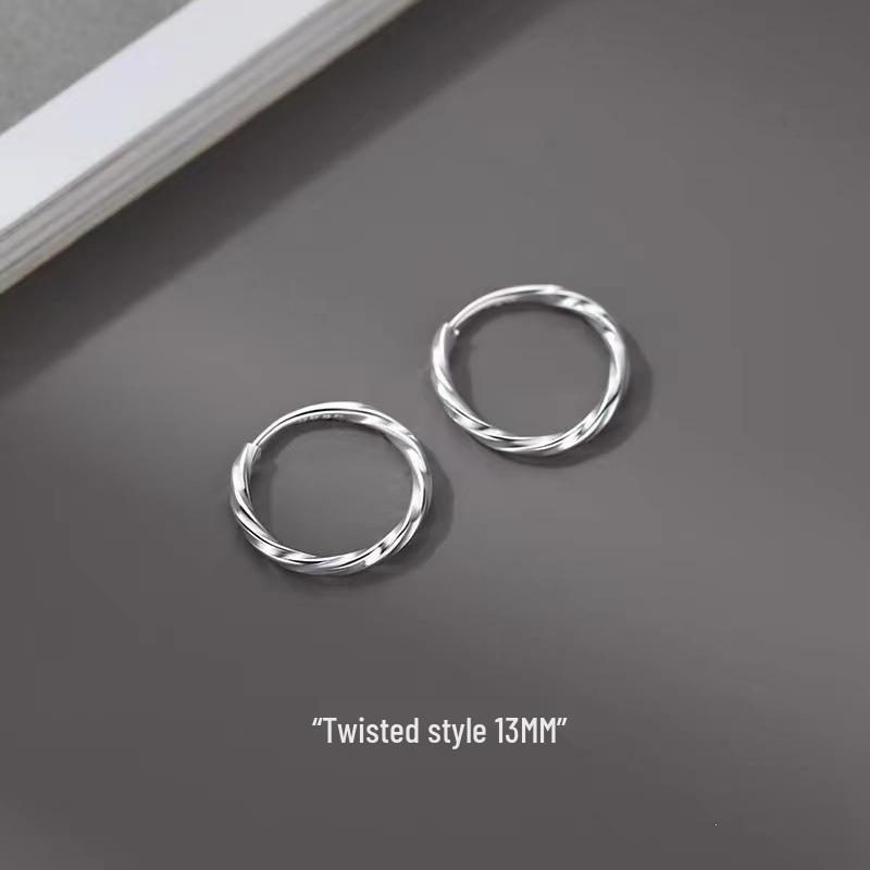 2024 Hot Plain Hoop Sterling Silver Stud Earrings for Women - Comfortable for Sleeping, Ideal for Ear Hole and Cartilage Care.