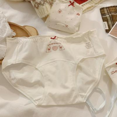Girl Spring and Summer Cartoon Cute Strawberry Rabbit Cotton Long Crotch Antibacterial Hip Briefs