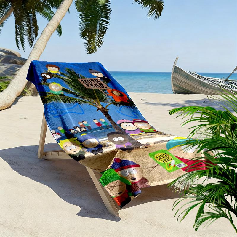 Cartoon Park South Print Beach Towel, Large Soft Quick Dry Towel for Beach Camping Swimming