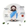 (Azul)38CM Respirando Jesus Pelúcia Brinquedo Bebê Calmante Jesus Boneca Quatro-engrenagem Ajuste Crianças Música Sono Companheiro Brinquedo de Natal Presentes