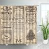 Vintage Old Newspaper Shower Curtains France Paris Tower Periodic Table Bath Curtain Retro Fabric Print Home Bathroom Decor Sets