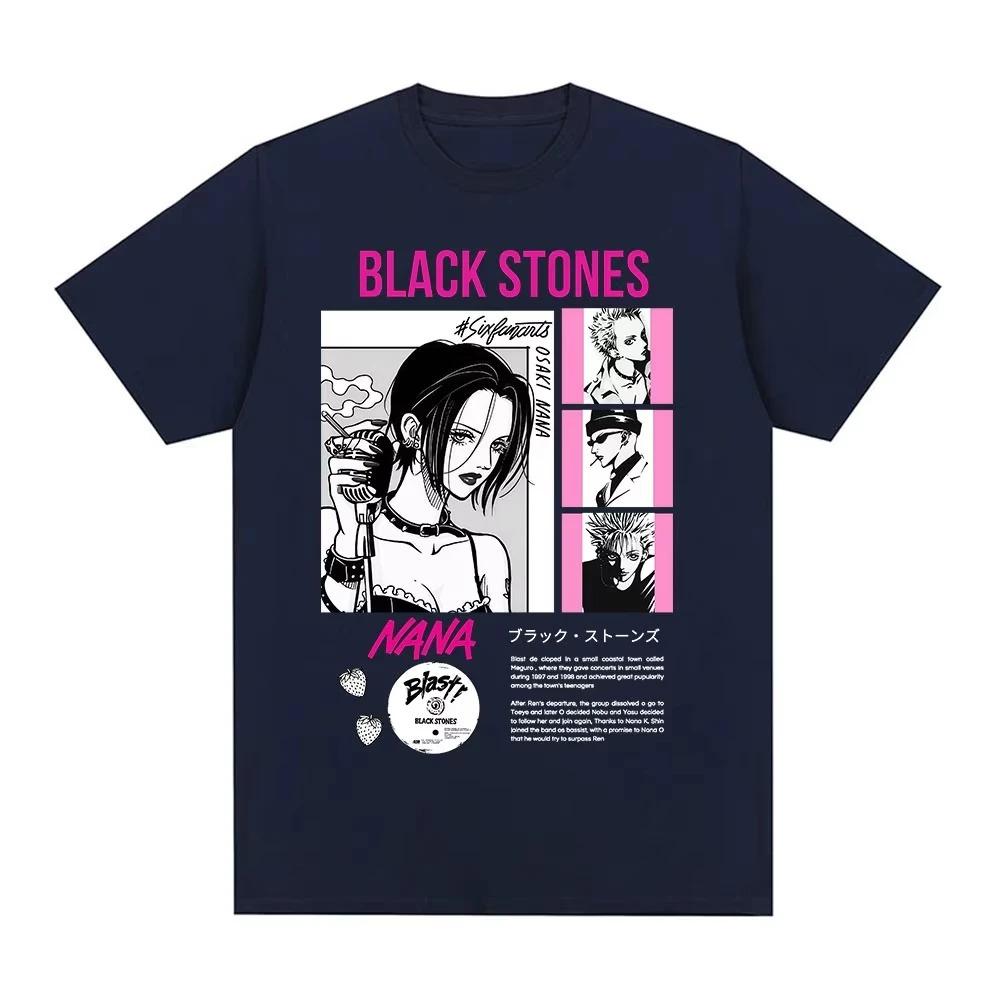 Anime Nana Osaki Černé kameny grafika Bavlna Y2k Tričko dámské Pánské Letní prodyšné Japonská Manga unisex Krátký rukáv