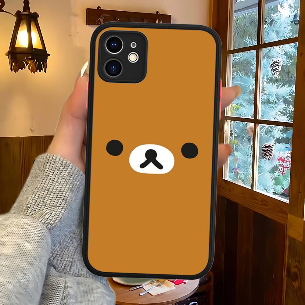 

Popular Cute R-rilakkuma Bear Matte Protective Case For IPhone 16 15 14 13 12 11 Pro Max X XS MAX Protection Case iphone 15 pro