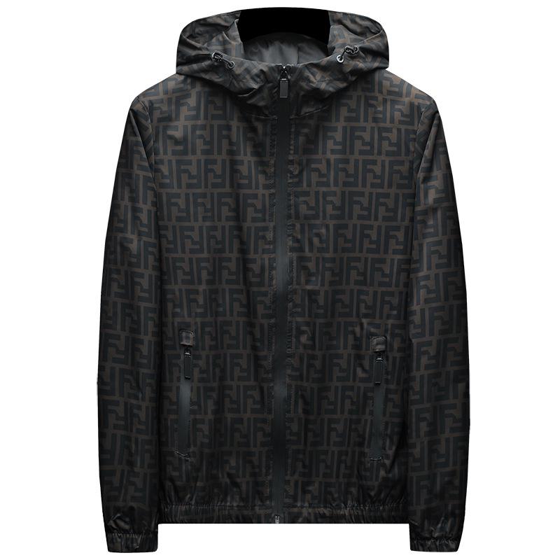 European Station Spring 2025 Men's Trendy Printed Hooded Jacket