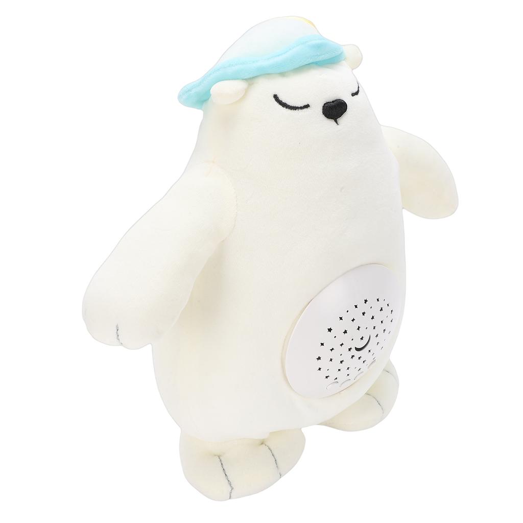 Polar Bear Plush Toy Sound Light Musical Baby Soother Soft Stuffed Animal Sleep Companion Bear Toy