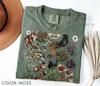 Maglietta Creature del Bosco Comfort Colors®, Animali del Bosco Cottagecore, T-shirt Botanica, Maglietta Volpe Coniglio Uccello Fungo & Fico, Maglietta Dark Academia