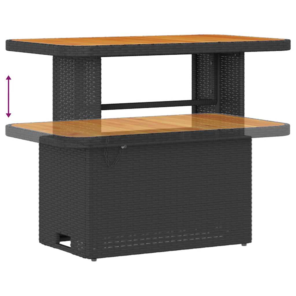 Garden Dining Set Black Poly Rattan