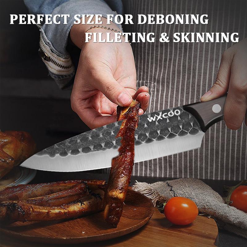 Three-piece Set Stainless Steel Kitchen Chef Knife Hand Forged Boning Knife Cutters Pocket Knife Slicing Cooking Mini Knife Multipurpose Knife