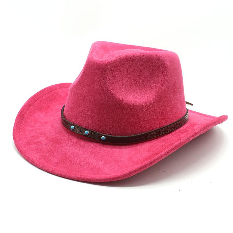 Minority Woolen Hat Men And Women Couple Hat Suede Western Cowboy Top Hat